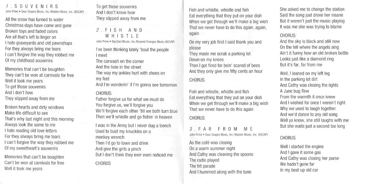 Gatefold 4: John Prine – Souvenirs CD | Relix
