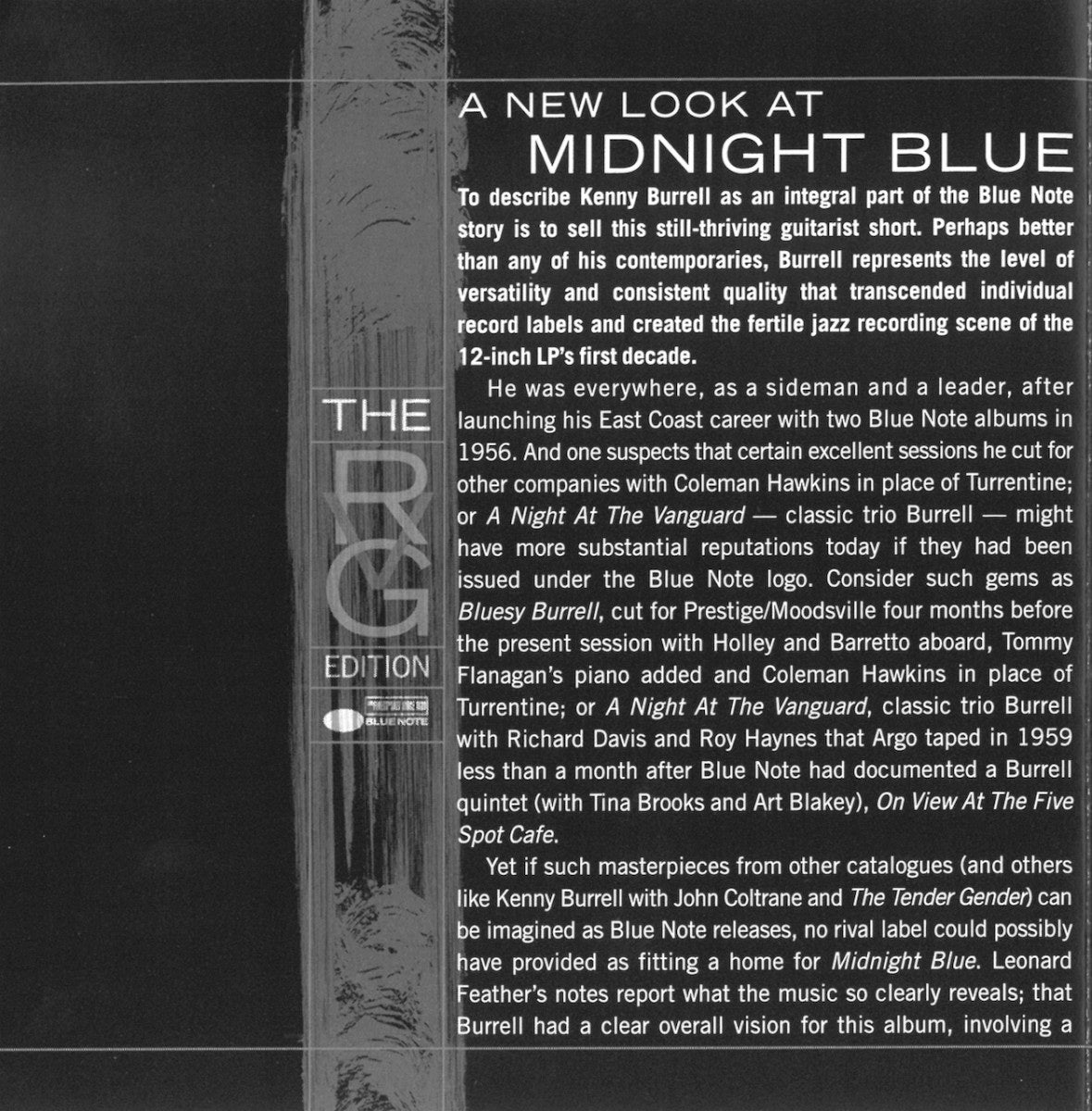 Gatefold 4: Kenny Burrell – Midnight Blue (remastered CD) CD | Relix