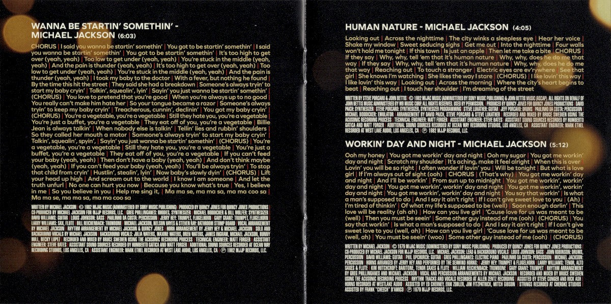 Gatefold 4: Michael Jackson – Michael - O.S.T. CD | Relix