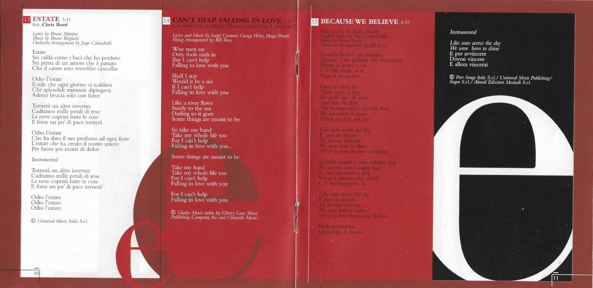 Gatefold 5: Andrea Bocelli – Amore Vinyl LP | Relix