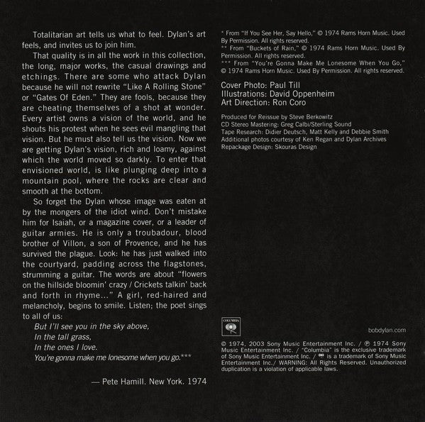 Gatefold 5: Bob Dylan – Blood On The Tracks Vinyl LP | Relix