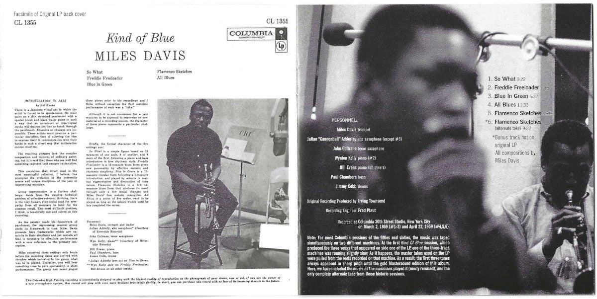Gatefold 5: Miles Davis – Kind Of Blue (remastered + Bonus Track CD) CD | Relix