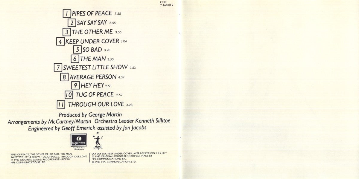 Gatefold 5: Paul McCartney – Pipes Of Peace Vinyl LP | Relix