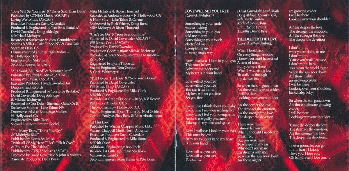 Gatefold 5: Whitesnake – Love Songs (2020 Remix CD) CD | Relix