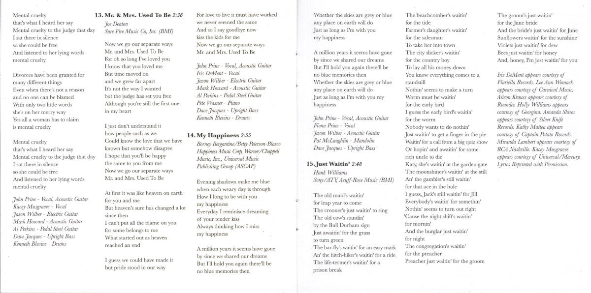 Gatefold 6: John Prine – For Better, Or Worse CD | Relix