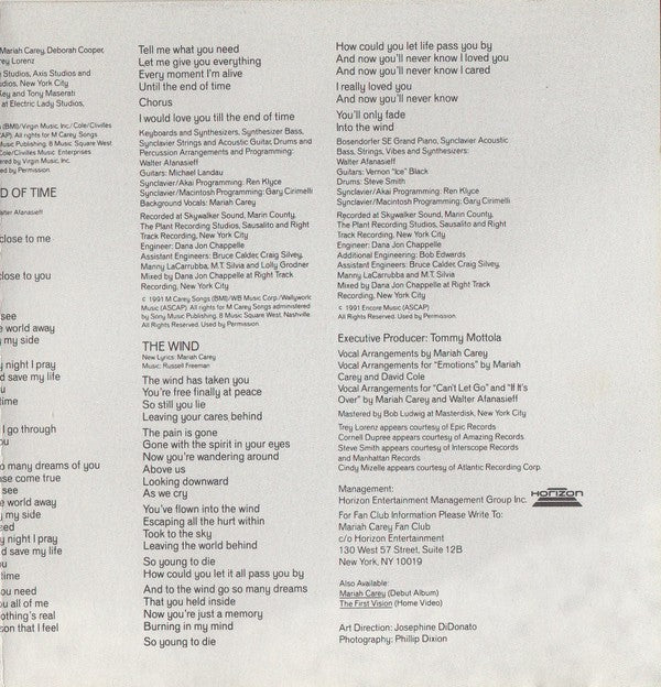 Gatefold 6: Mariah Carey – Emotions Vinyl LP | Relix