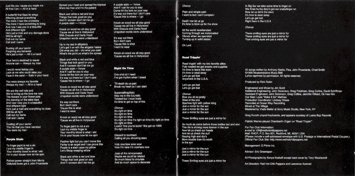 Gatefold 6: Red Hot Chili Peppers – Californication Vinyl LP | Relix