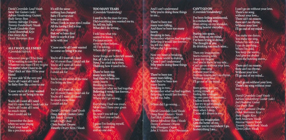 Gatefold 6: Whitesnake – Love Songs (2020 Remix CD) CD | Relix