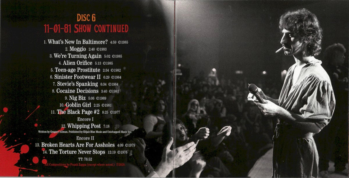 Gatefold 7: Frank Zappa – Halloween 81: Live At The Palladium, NYC (Box Set 6-CD) CD | Relix