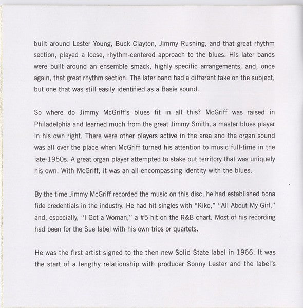 Gatefold 7: Jimmy Mcgriff – The Big Band CD | Relix