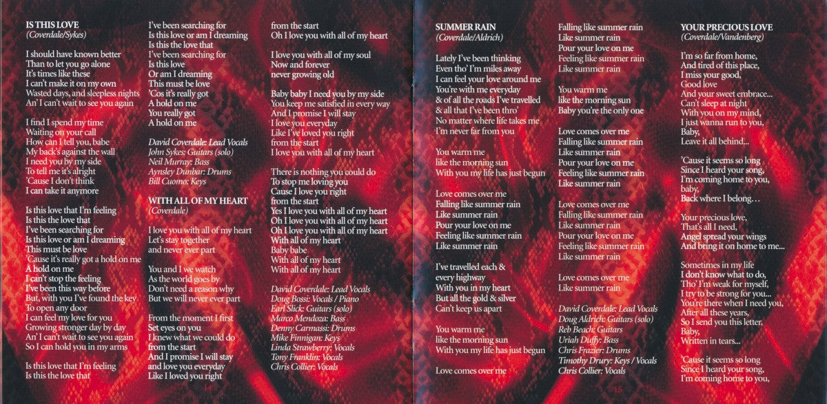 Gatefold 7: Whitesnake – Love Songs (2020 Remix CD) CD | Relix