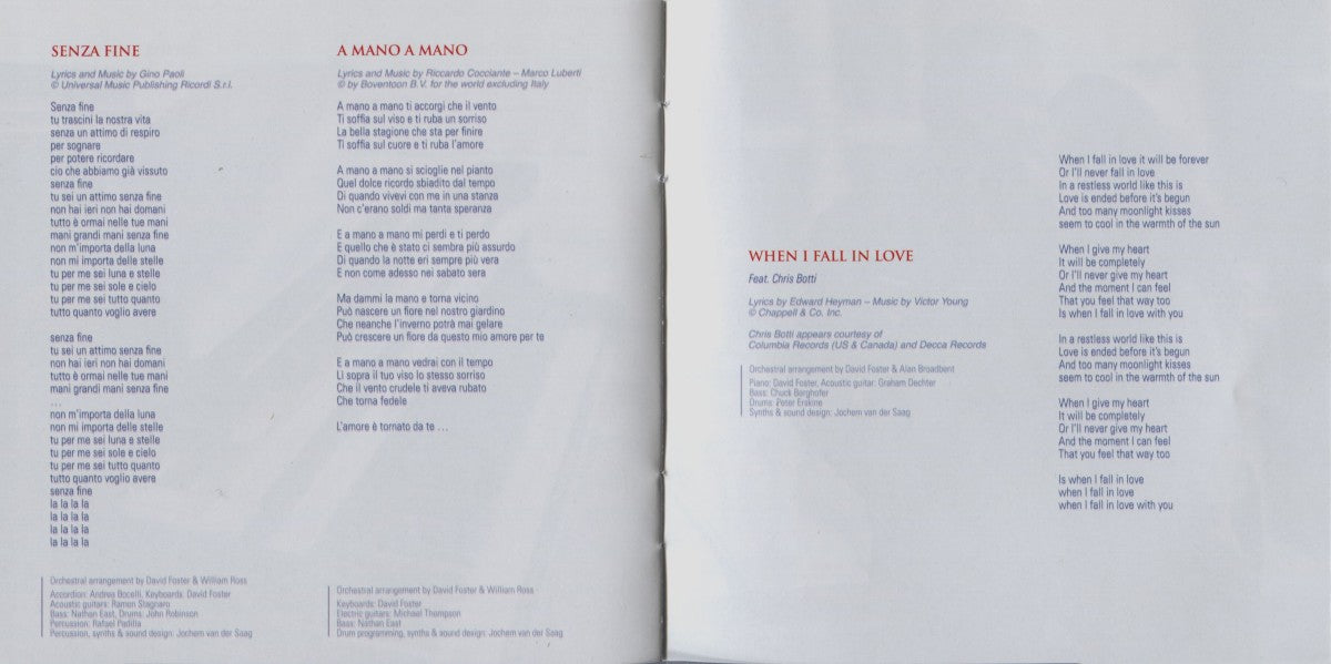 Gatefold 8: Andrea Bocelli – Passione (Deluxe Edition CD) CD | Relix