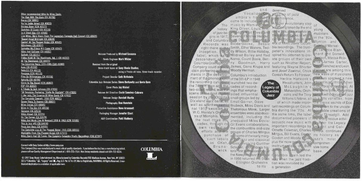 Gatefold 8: Miles Davis – Kind Of Blue (remastered + Bonus Track CD) CD | Relix
