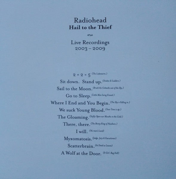 Gatefold 8: Radiohead – Hail to the Thief (Live Recordings 2003-2009 CD) CD | Relix