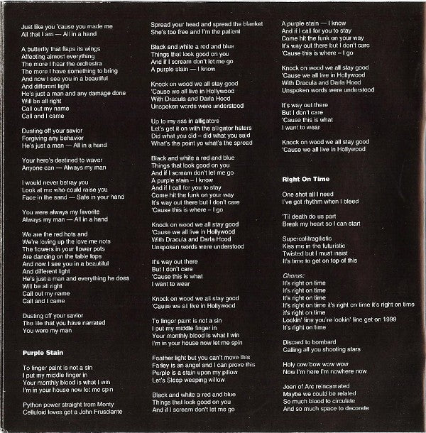 Gatefold 8: Red Hot Chili Peppers – Californication CD | Relix