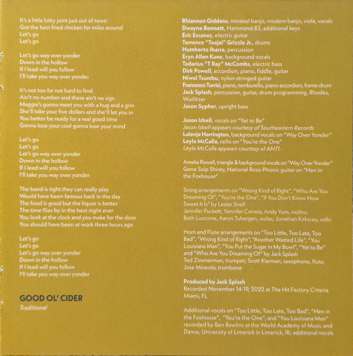 Gatefold 8: Rhiannon Giddens – You’re The One CD | Relix