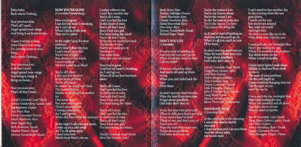 Gatefold 8: Whitesnake – Love Songs (2020 Remix CD) CD | Relix