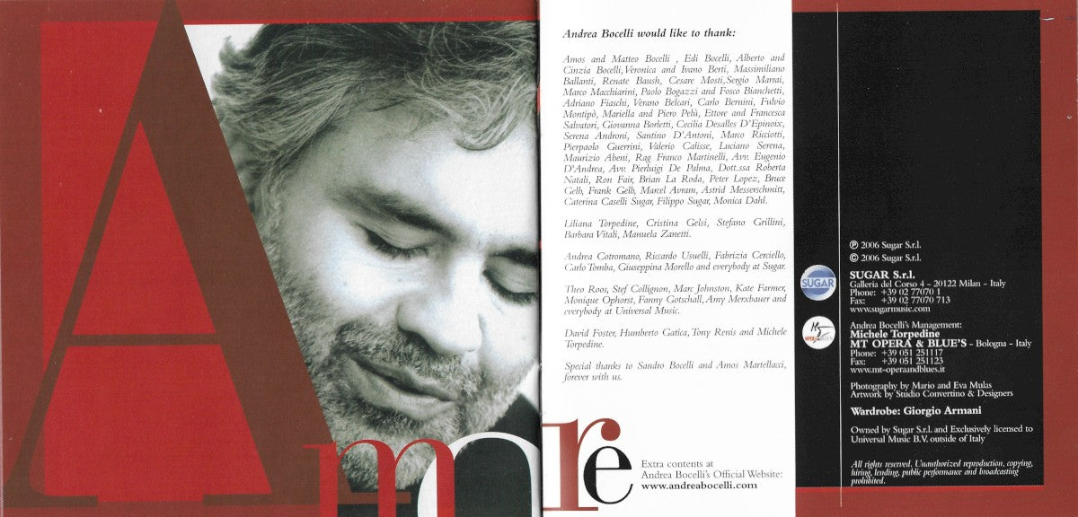 Gatefold 9: Andrea Bocelli – Amore Vinyl LP | Relix