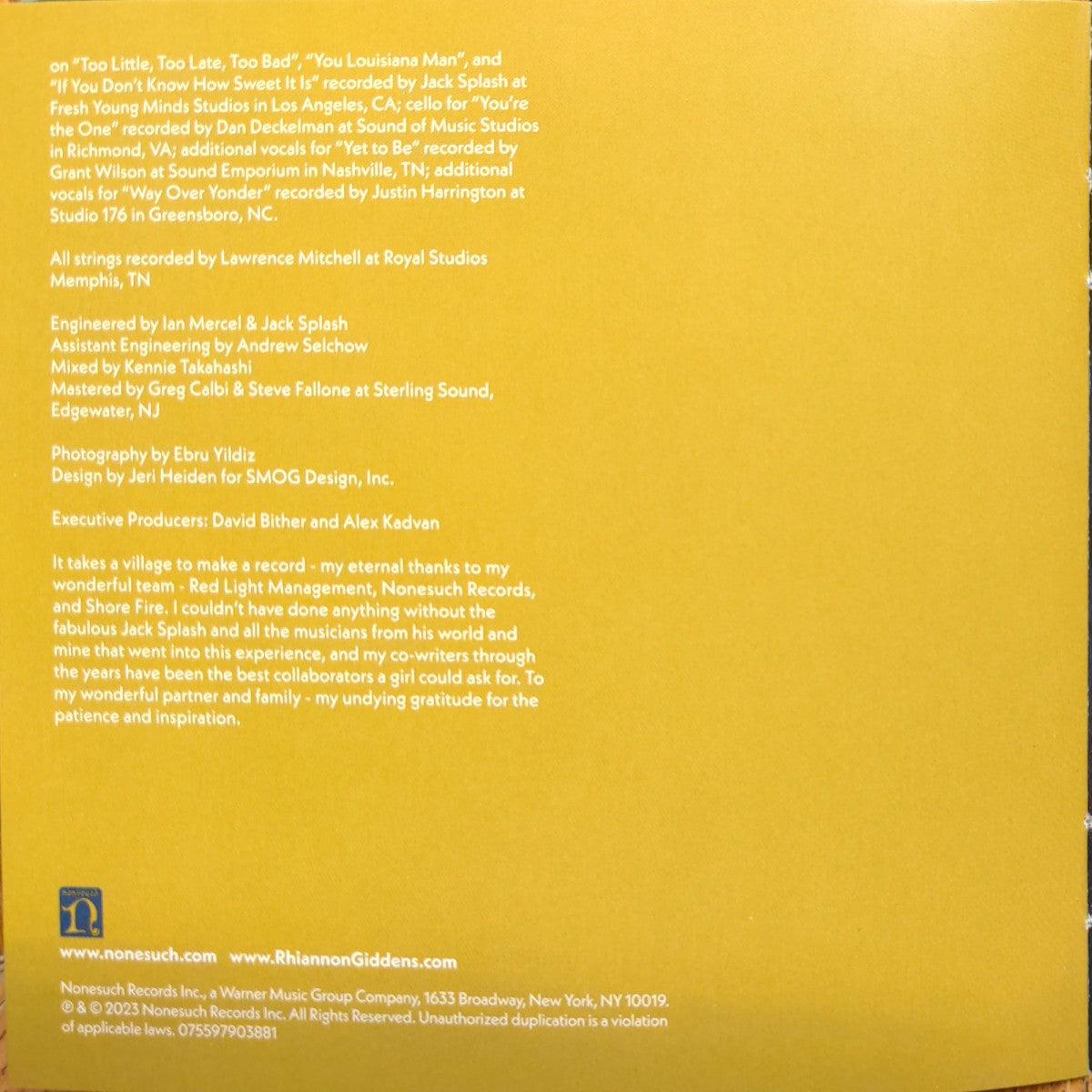 Gatefold 9: Rhiannon Giddens – You’re The One CD | Relix