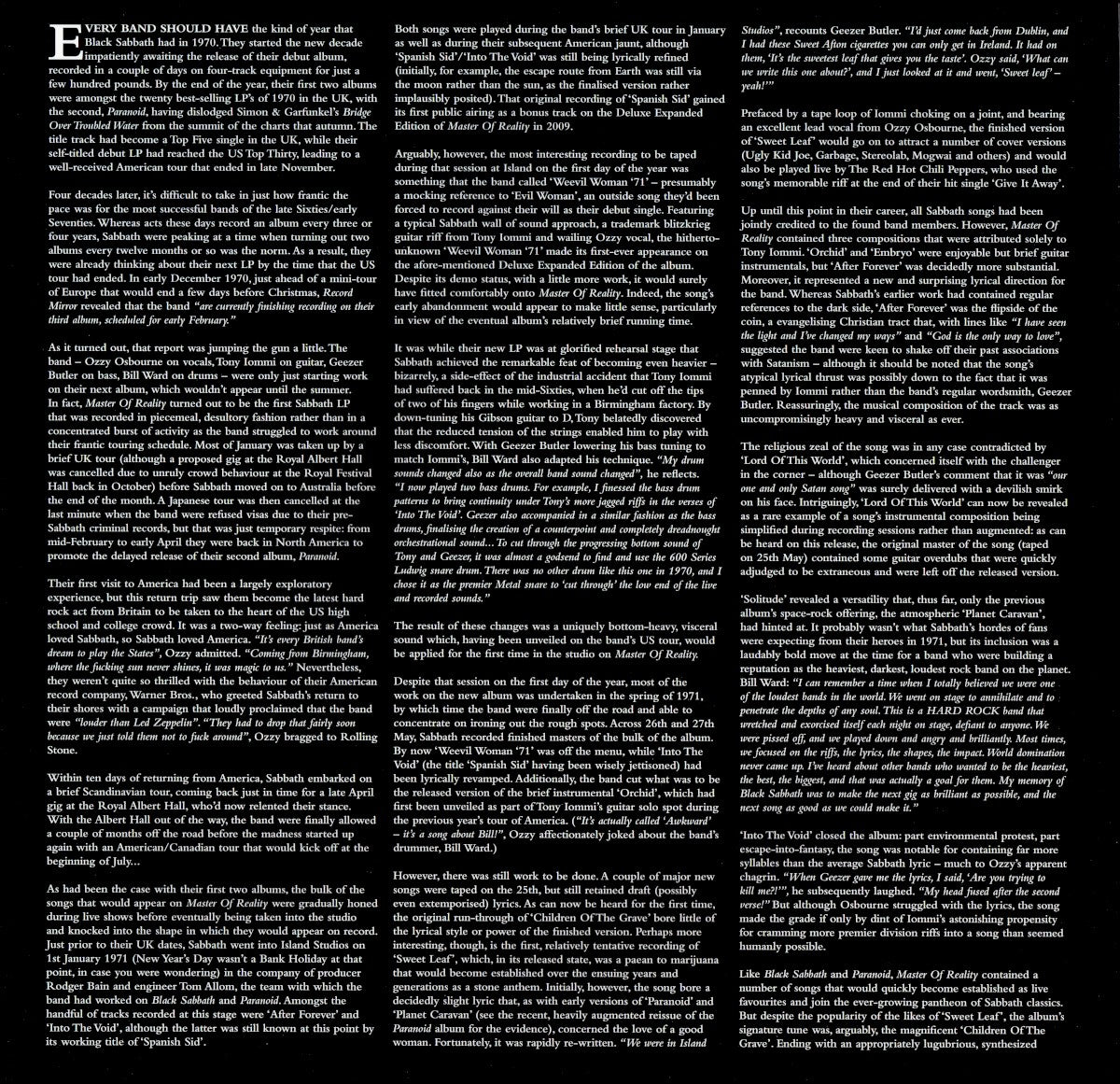 Gatefold: Black Sabbath – Master Of Reality (180 Gram Limited Edition LP Vinyl) Vinyl LP | Relix