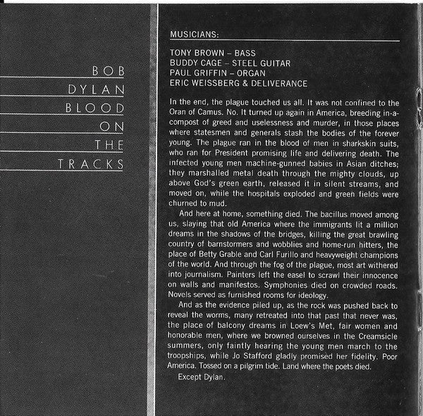 Gatefold: Bob Dylan – Blood on the Tracks CD | Relix