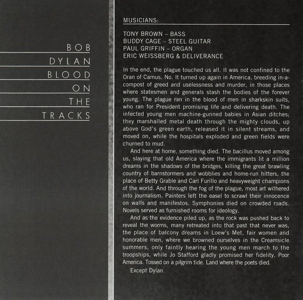 Gatefold: Bob Dylan – Blood On The Tracks Vinyl LP | Relix