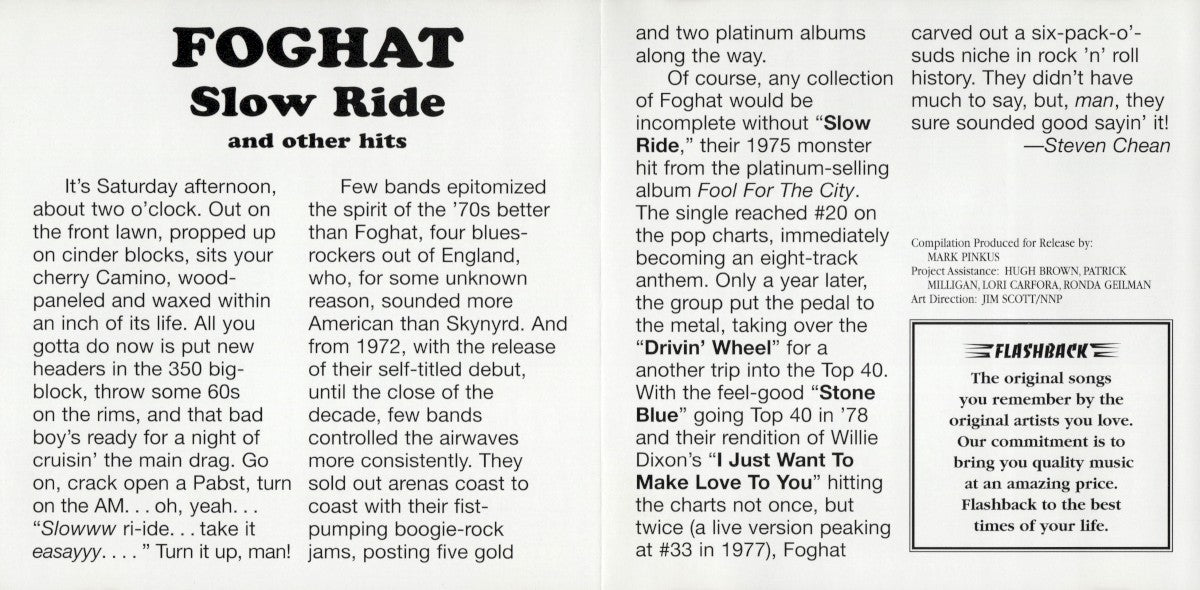 Gatefold: Foghat – Slow Ride & Other Hits CD | Relix