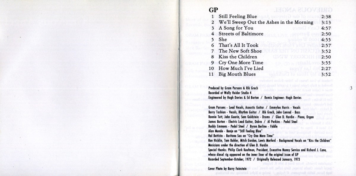 Gatefold: Gram Parsons – Grievous Angel CD | Relix