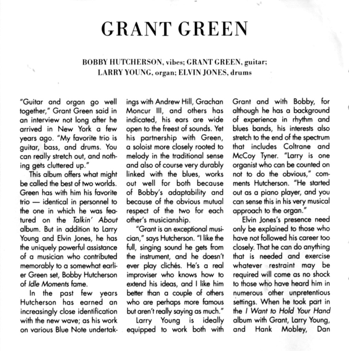 Gatefold: Grant Green – Street Of Dreams Vinyl LP | Relix