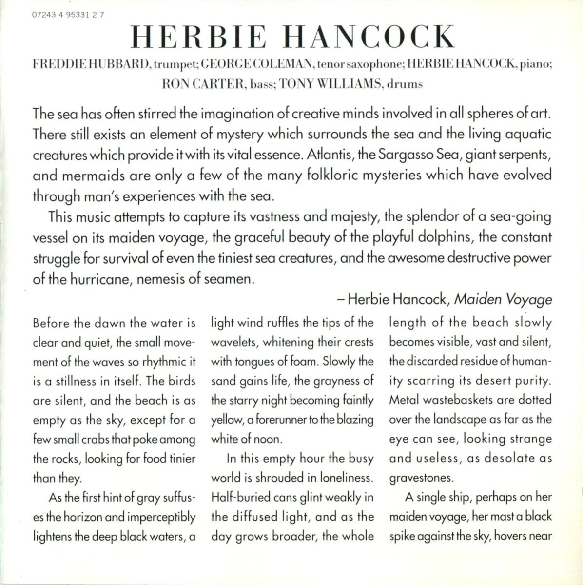 Gatefold: Herbie Hancock – Maiden Voyage CD | Relix