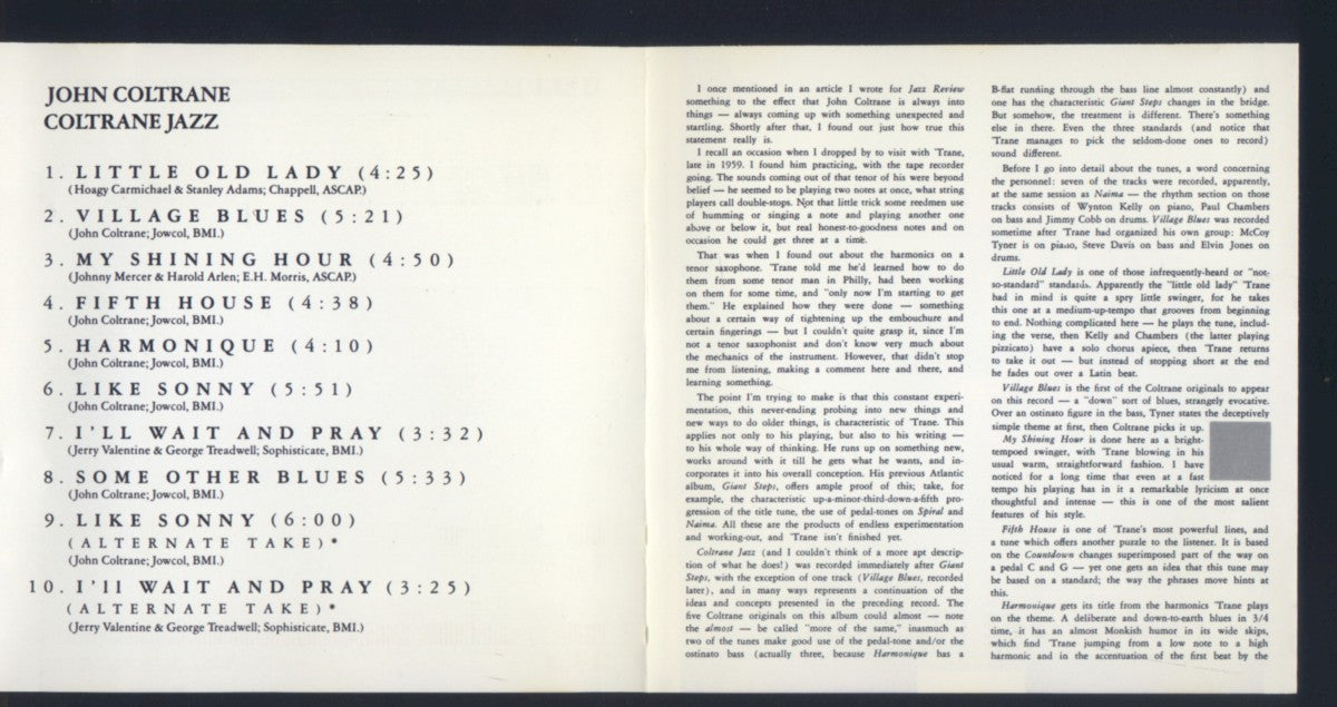 Gatefold: John Coltrane – Coltrane Jazz CD | Relix