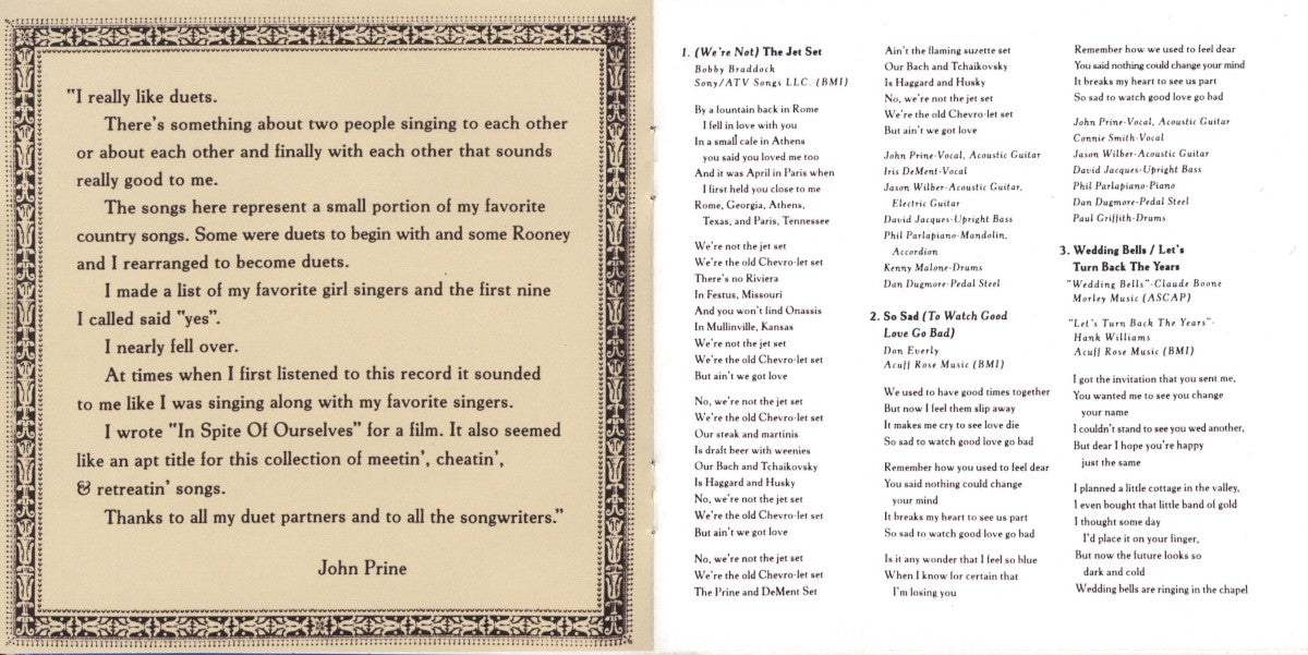 Gatefold: John Prine – In Spite of Ourselves CD | Relix