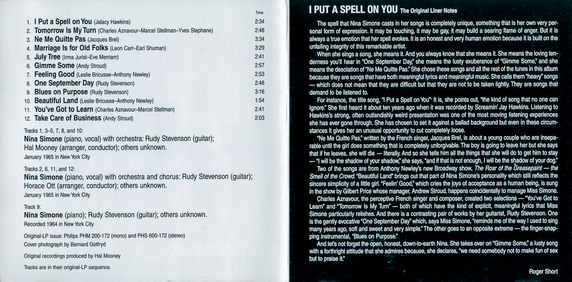 Gatefold: Nina Simone – I Put a Spell on You CD | Relix
