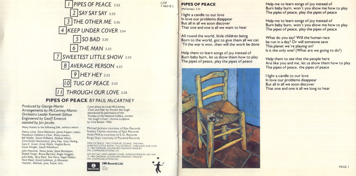 Gatefold: Paul McCartney – Pipes Of Peace Vinyl LP | Relix