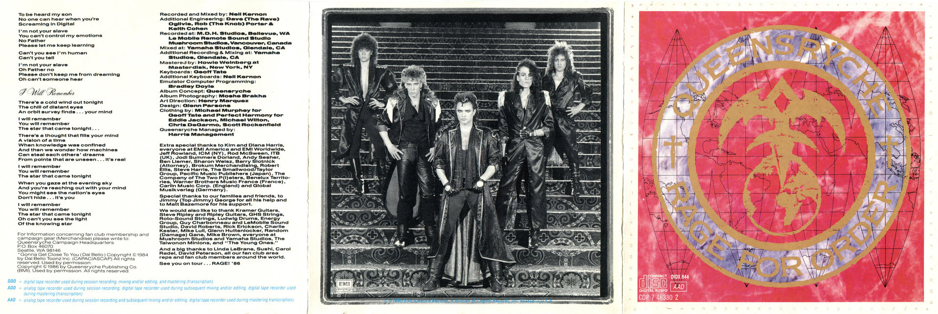 Gatefold: Queensryche – Rage For Order Vinyl LP | Relix
