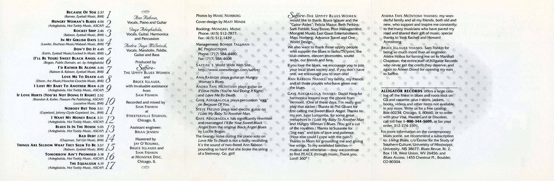 Gatefold: Saffire- The Uppity Blues Women – Cleaning House CD | Relix