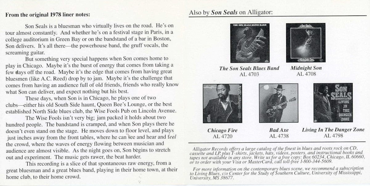 Gatefold: Son Seals – Live & Burning CD | Relix