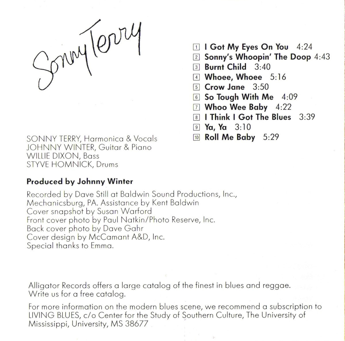 Gatefold: Terry/Winter/Dixon – Whoopin CD | Relix