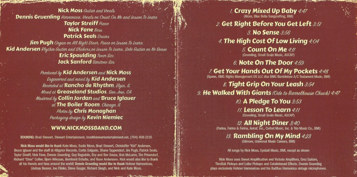 Gatefold: The Nick Moss Band – High Cost Of Low Living CD | Relix