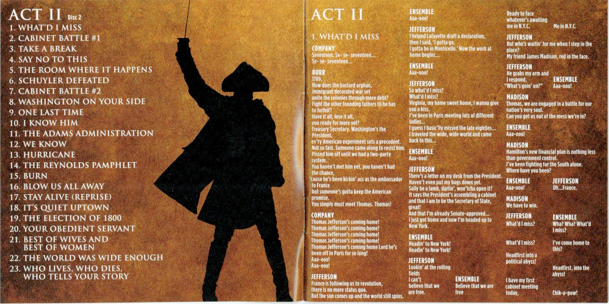 Gatefold: Various Artists – Hamilton (Original Broadway Cast Recording 2-CD) CD | Relix