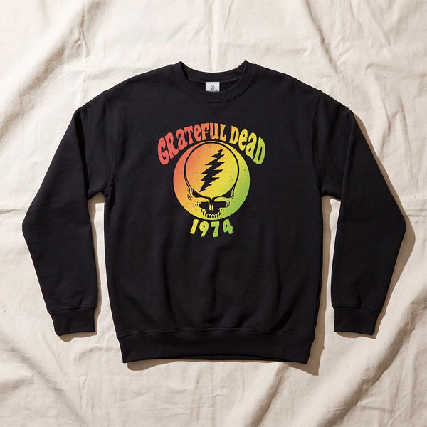 Grateful Dead 1974 Gradient Stealie Sweatshirt - Black | Relix