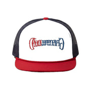 Reversed Foam Trucker Hat in Red White and Blue — Officially licensed Grateful Dead Hat from Relix