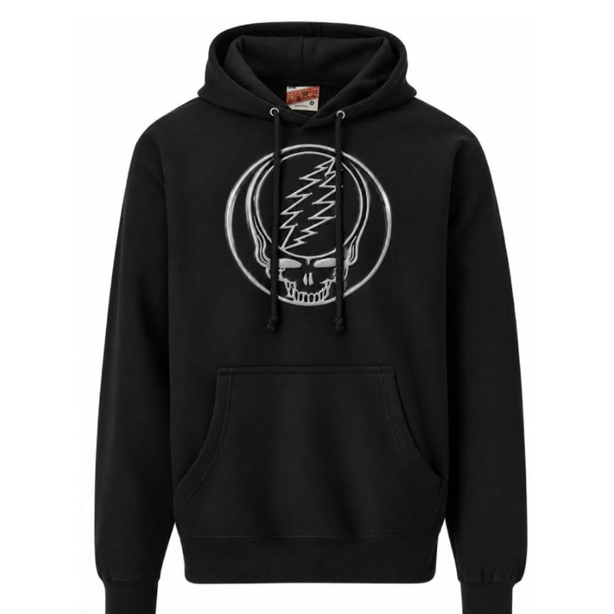 Grateful Dead 3D Keyline Stealie Hoodie in Black, front view