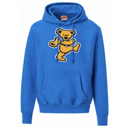 Grateful Dead Chenille Dancing Bear Hoodie in Royal, front view