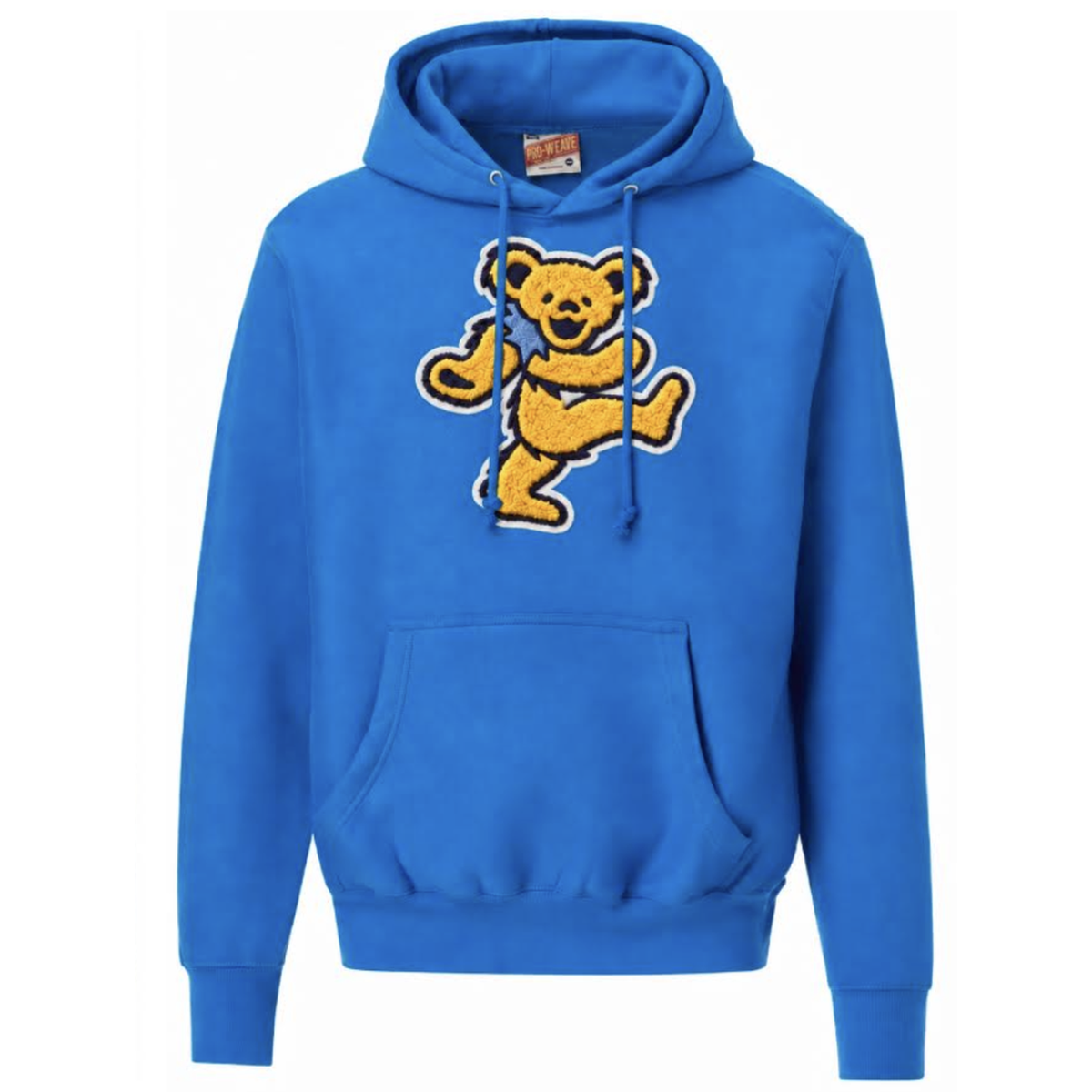 Grateful Dead Chenille Dancing Bear Hoodie in Royal, front view