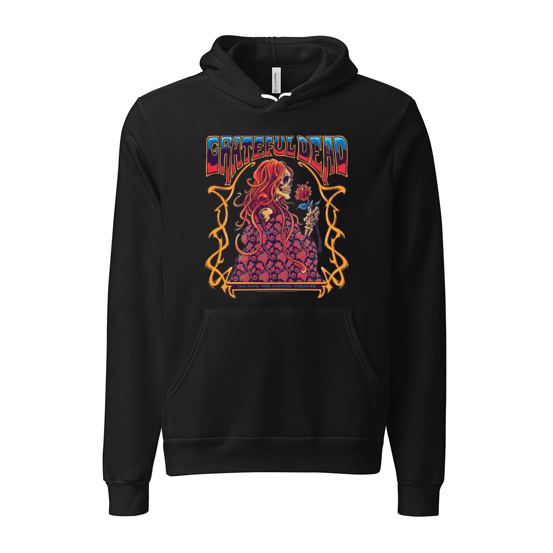 Grateful Dead 11/6/1970 hoodie by ZazzCorp front view featuring vintage concert poster–style graphic