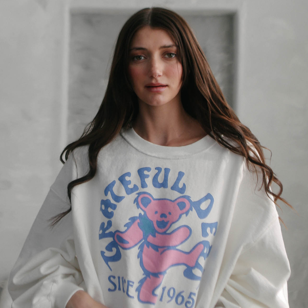 Grateful Dead 1965 sweatshirt front view with bold 'Grateful Dead Since 1965' text graphic on chest