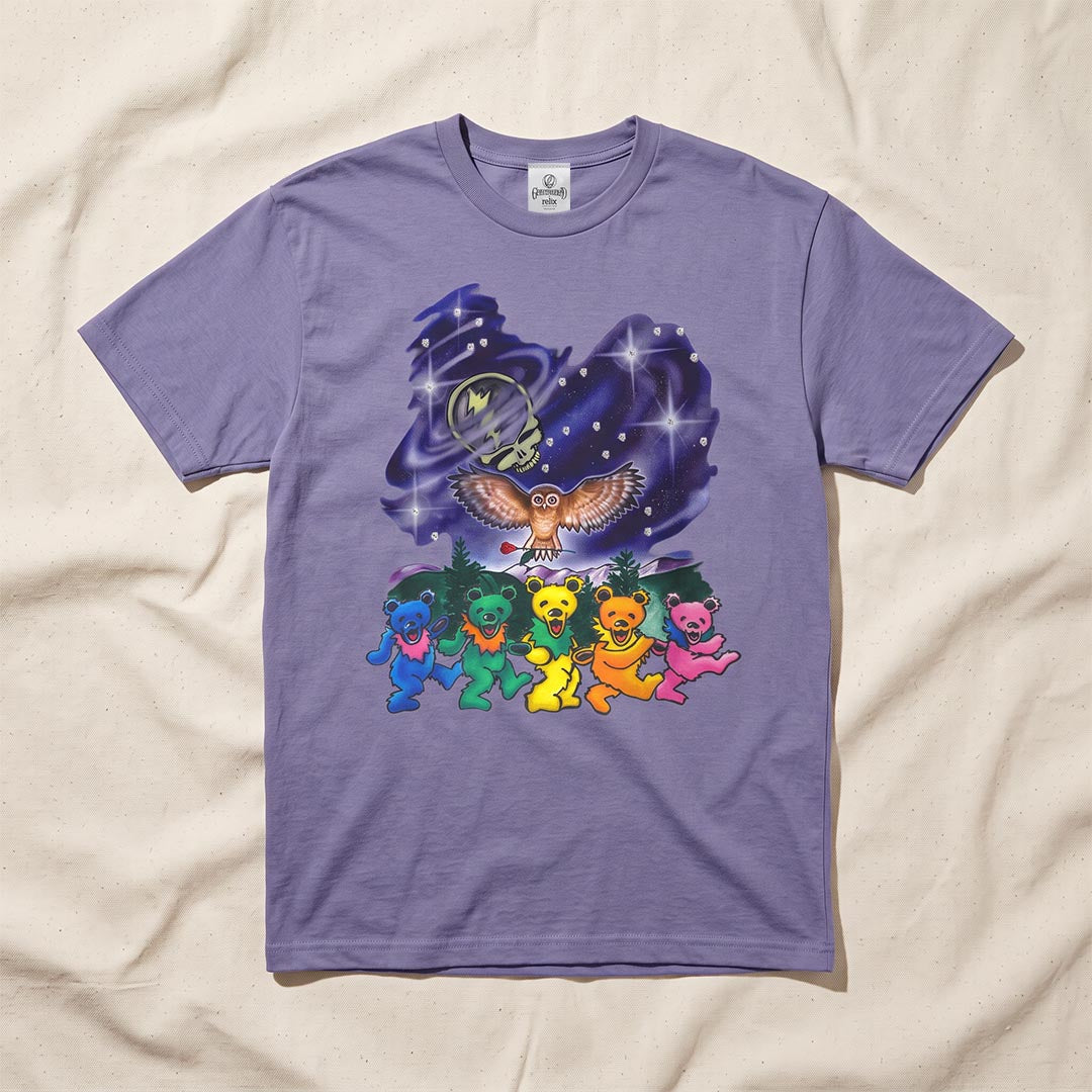 Grateful Dead Airbrush Space Bears T-Shirt - Grape