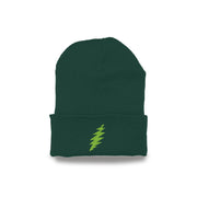 Grateful Dead Embroidered Lime Bolt Cuffed Beanie - Forest Green