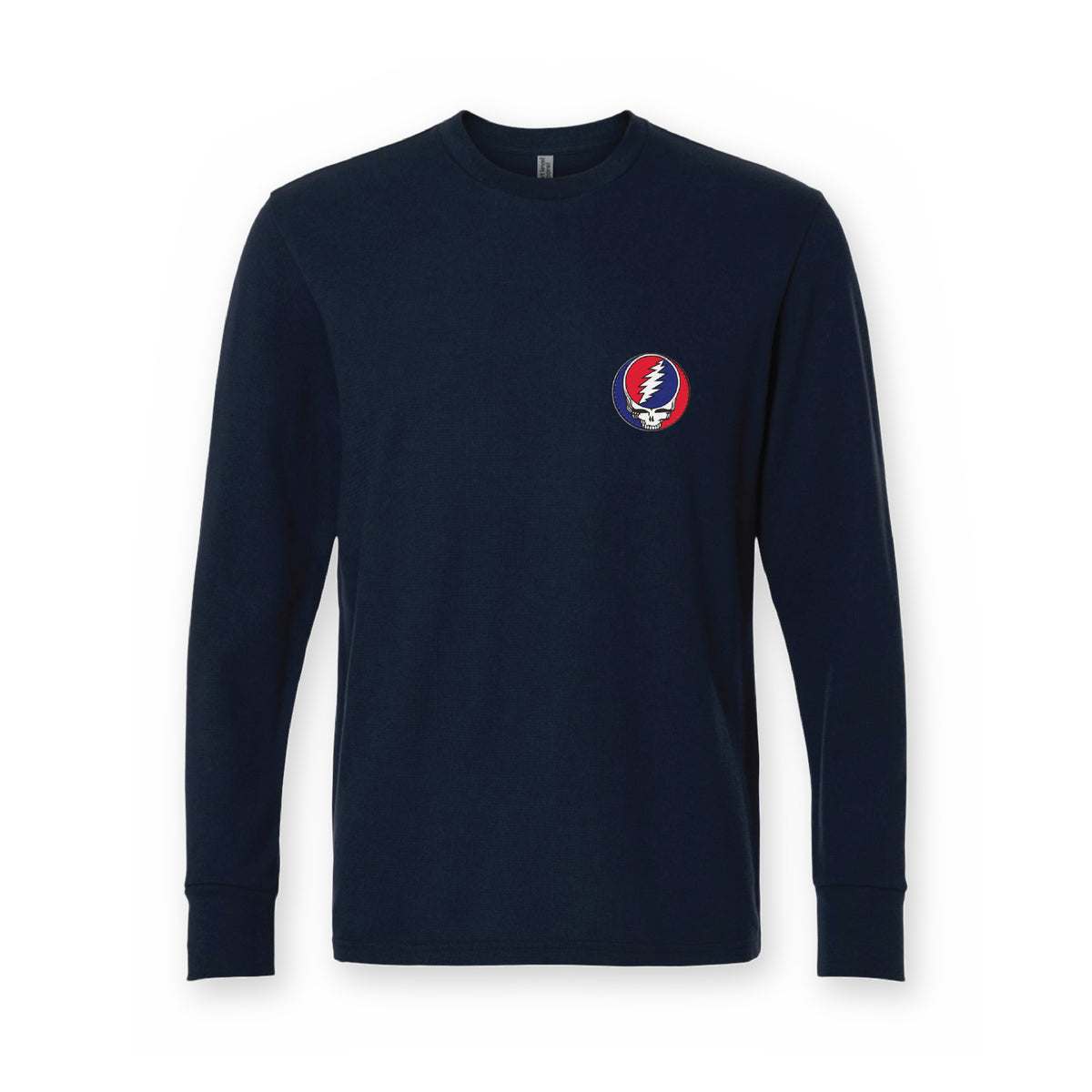 Grateful Dead Embroidered Patch Stealie Thermal Long Sleeve T-Shirt - Midnight Navy